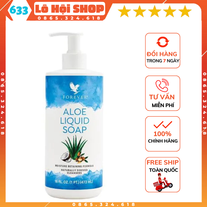 [GIÁ RẺ] Sữa Rửa Mặt Và Tay Aloe Liquid Soap 633flp 473ml