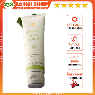 |GIÁ RẺ| Sữa rửa mặt tẩy tế bào chết của Mỹ forever aloe scrub 238flp Lô Hội