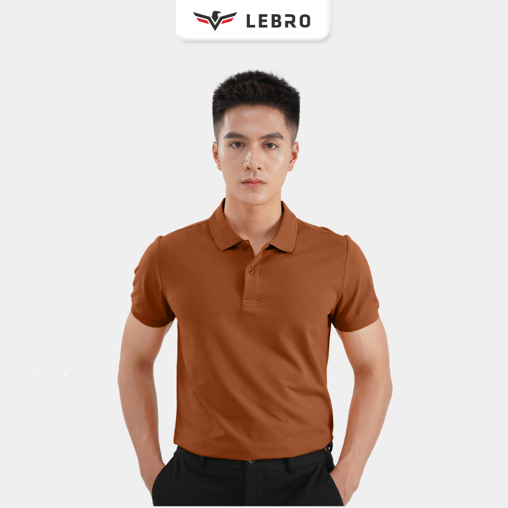 Áo Thun Polo Trơn Nam Có Cổ LEBRO Dáng Slimfit Chất Liệu Cotton CVC Thoáng Mát Thấm Hút Mồ Hôi TPL23-005B