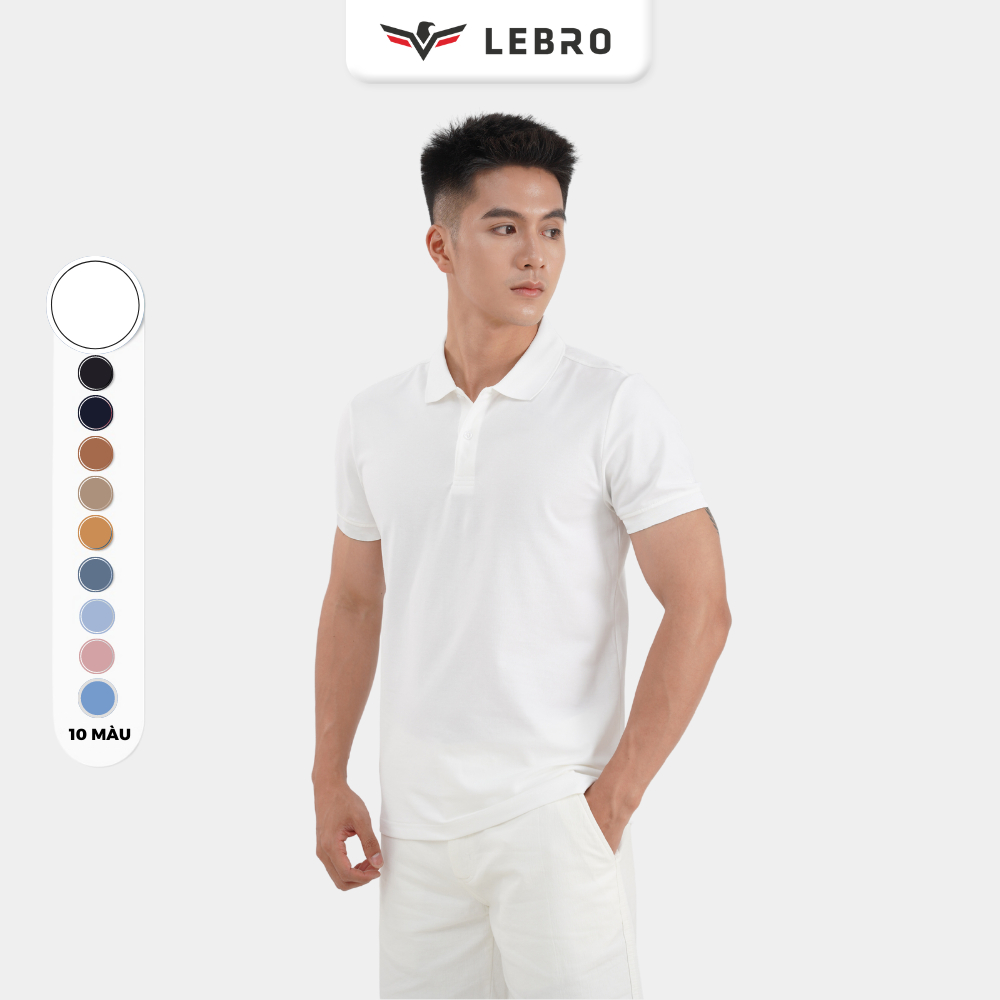 Áo polo nam, áo thun nam trơn, áo phông có cổ, cotton CVC cao cấp, dáng slimfit trẻ trung thể thao LEBRO TPL23-005A