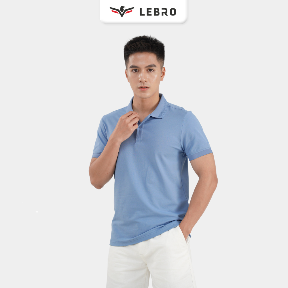 Áo thun polo trơn nam có cổ Lebro chất liệu cotton CVC cao cấp, dáng slimfit trẻ trung thể thao LEBRO TPL23-005A