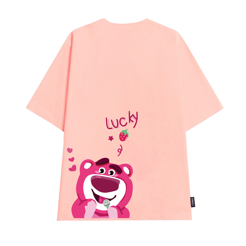 Áo thun unisex oversize Lucky LOTSO LOWKEY đẹp K0074 - Form rộng màu đen màu hồng