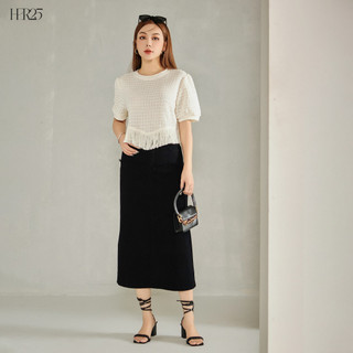 Áo kiểu nữ Her25 áo cổ tròn tay bồng thiết kế tua rua trẻ trung