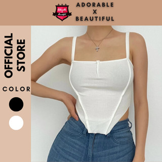 Áo Hai Dây Thun Gân Trắng Đen Trơn Phong Cách Basic Dành Cho Nữ  [adorablexbeautiful]