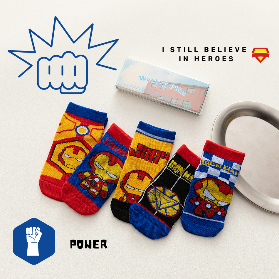 Bst các Set 5 đôi tất vớ ngắn cổ mùa hè cho bé, hình siêu nhân, pokemon, chất liệu vải lưới siêu thoáng