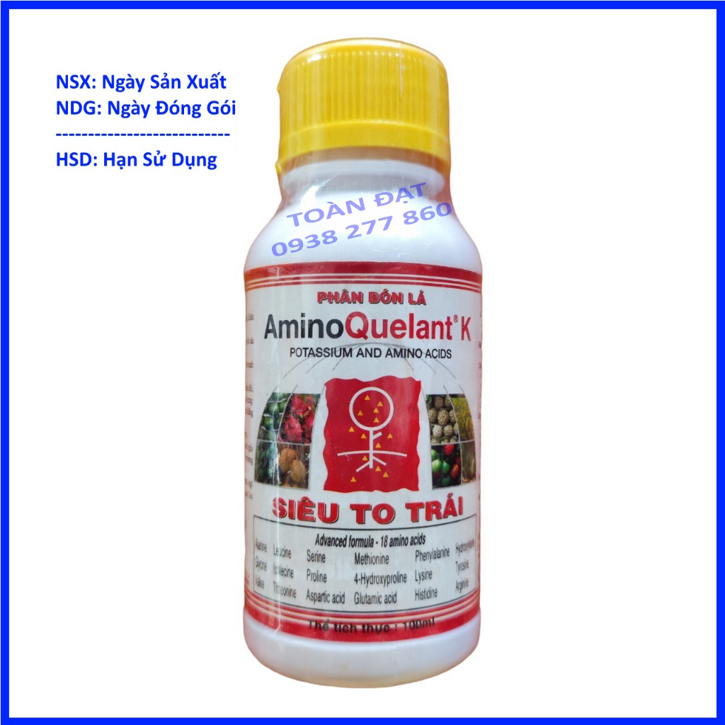 Phân Bón Siêu To Trái Amino Quelant-K (100ml), Trái lớn nhanh, tăng năng suất, đề kháng mạnh