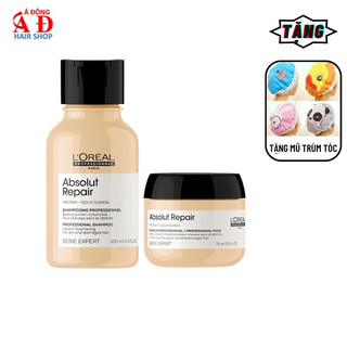 Dầu gội 100ml & Dầu hấp diêm mạch 75ml L'Oréal Absolut Repair Gold 