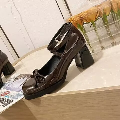 Dép cao gót giày da nhỏ nơ giày cao gót thời trang trẻ em