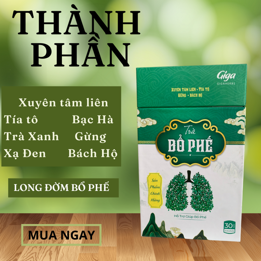 Trà túi lọc bổ phế Gigaherbs giúp thanh nhiệt, giảm ho hiệu quả - Hộp 30 túi lọc