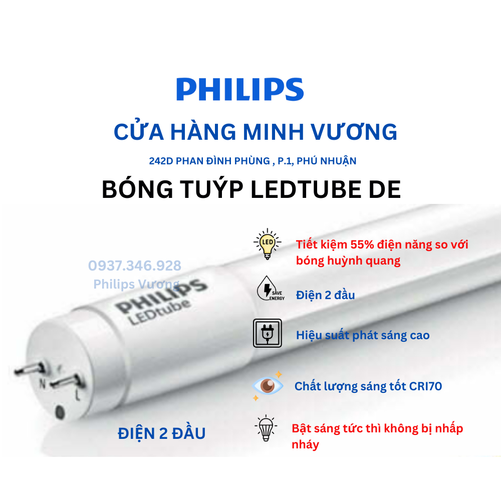Bóng LED Tuýp Philips Ecofit DE (điện 2 đầu)