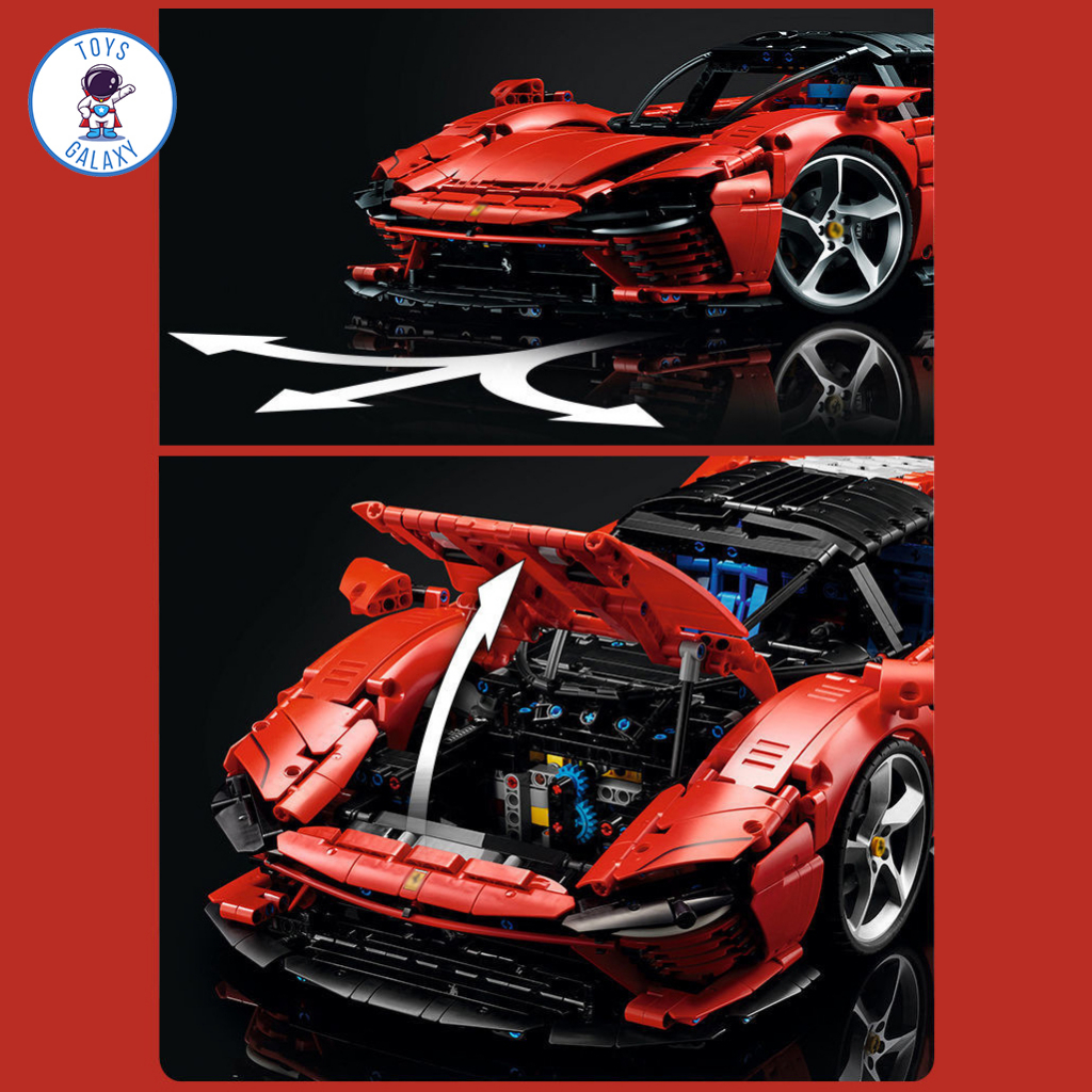 Đồ Chơi Lắp Ráp Mô Hình Điều Khiển Từ Xa RC Siêu Xe Ferrari Daytona SP3 Red / Lamborghini Tỉ Lệ 1:8 Với 3778 PCS