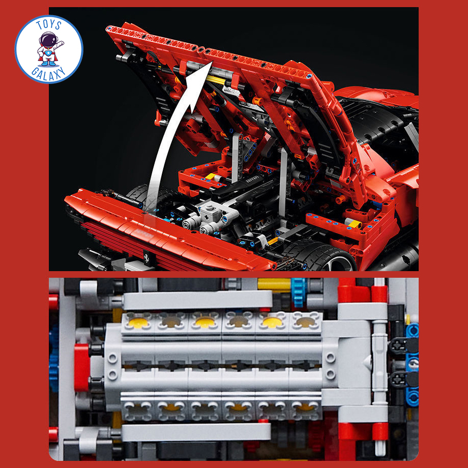 Đồ Chơi Lắp Ráp Mô Hình Điều Khiển Từ Xa RC Siêu Xe Ferrari Daytona SP3 Red / Lamborghini Tỉ Lệ 1:8 Với 3778 PCS