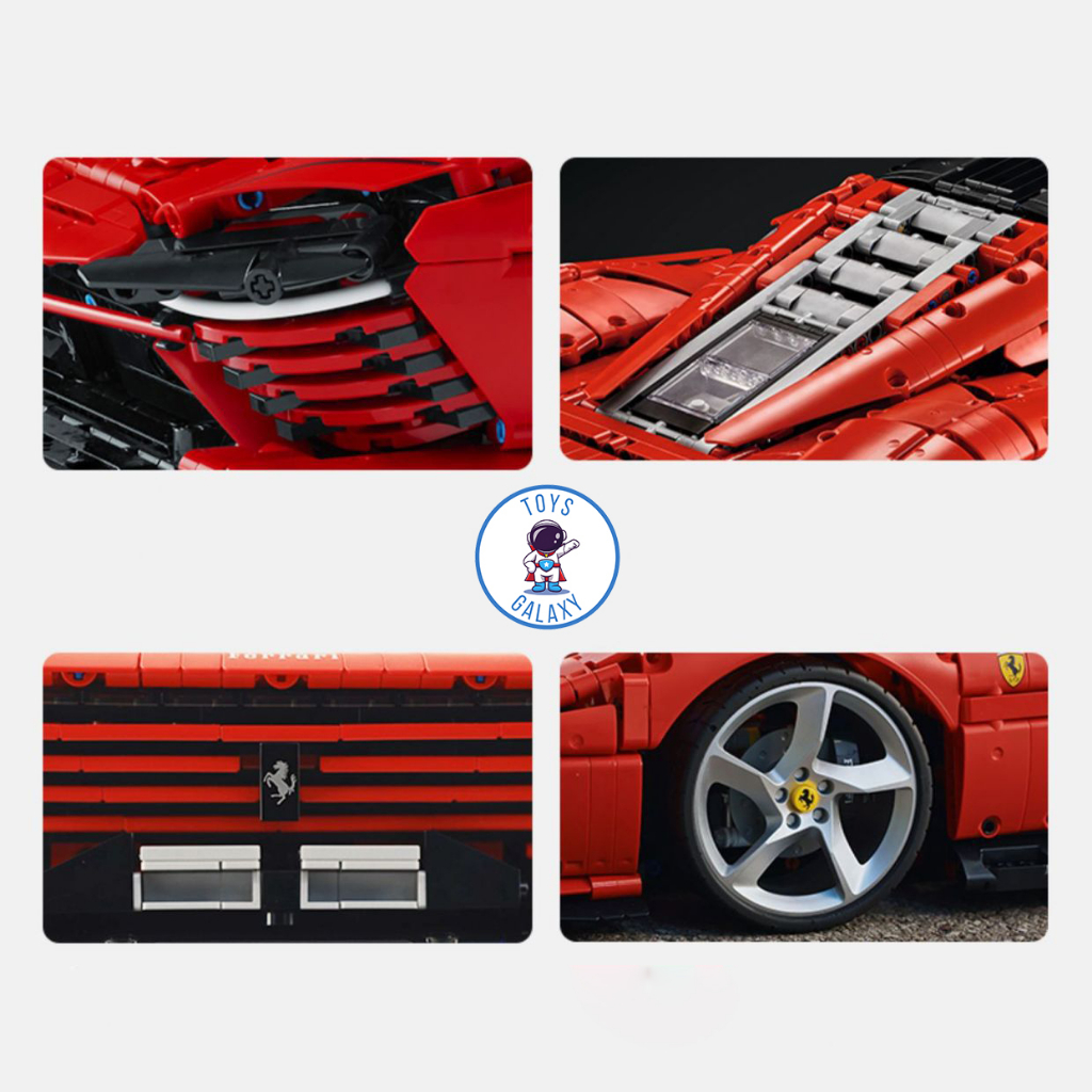Đồ Chơi Lắp Ráp Mô Hình Điều Khiển Từ Xa RC Siêu Xe Ferrari Daytona SP3 Red / Lamborghini Tỉ Lệ 1:8 Với 3778 PCS