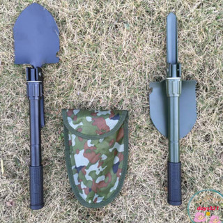 Bộ cuốc xẻng quân dụng mini 5 in 1 đa năng đi phượt làm vườn gấp gọn kèm túi đựng