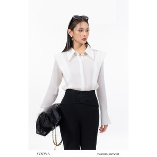 Áo sơ mi nữ công sở đũi trắng nhăn yoona - yh4s105