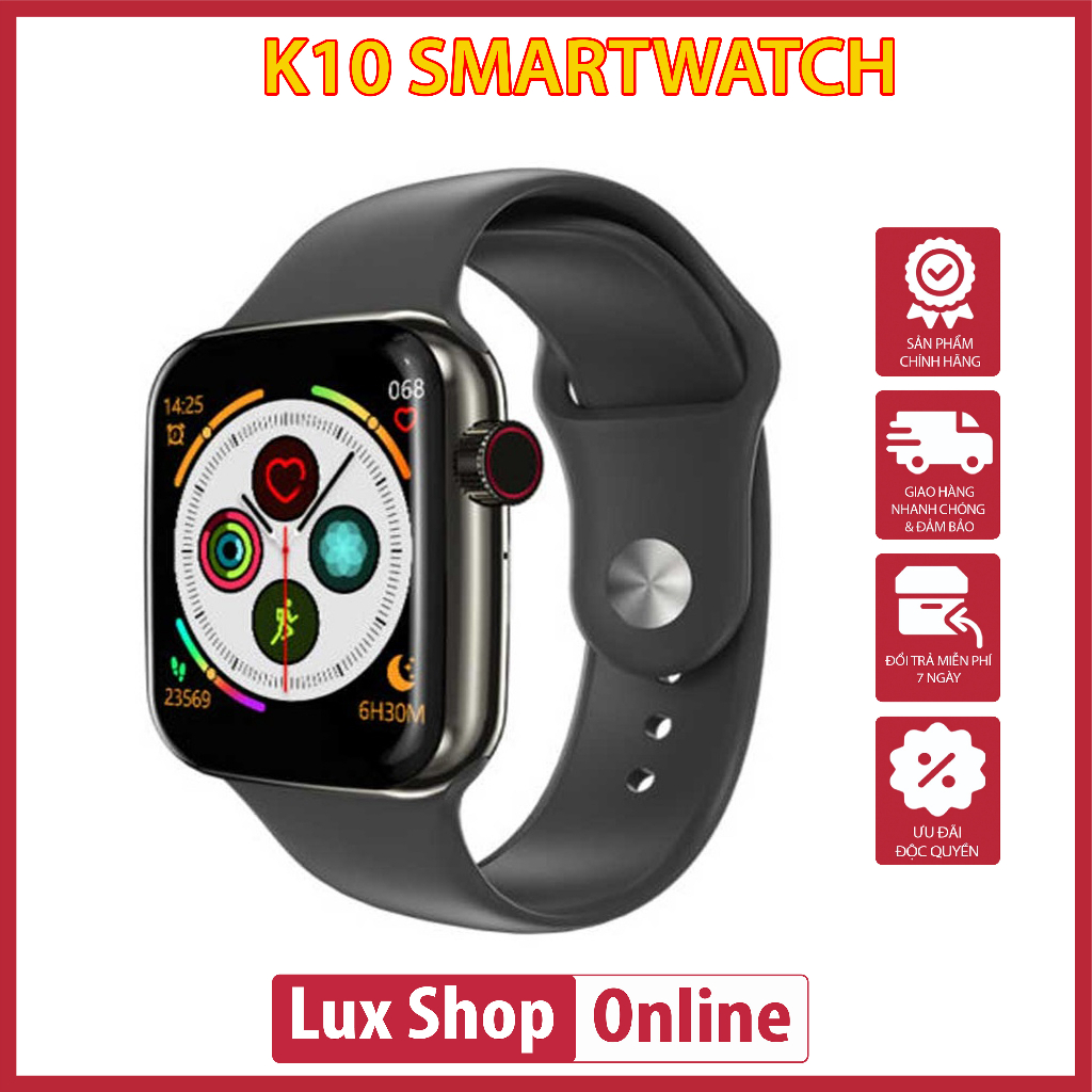 Đồng Hồ Thông Minh K10 cho Nam và Nữ, Lắp Sim Nghe Gọi 2 Chiều,Theo Dõi Sức Khỏe Hỗ Trợ Tiếng Việt