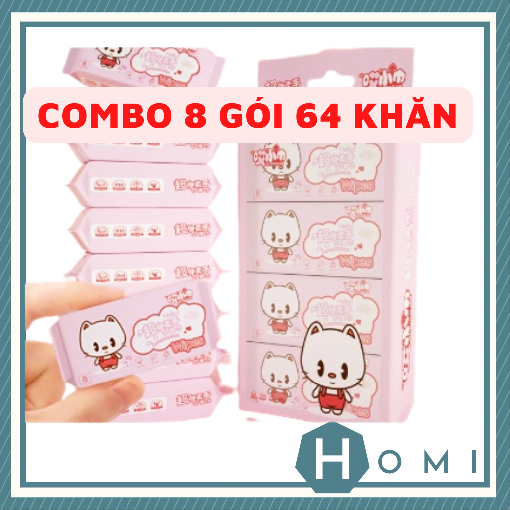 không mùi 1 bịch 8 gói, 64 miếng nhiều hình dễ thương tiện lợi bỏ túi - Homi store