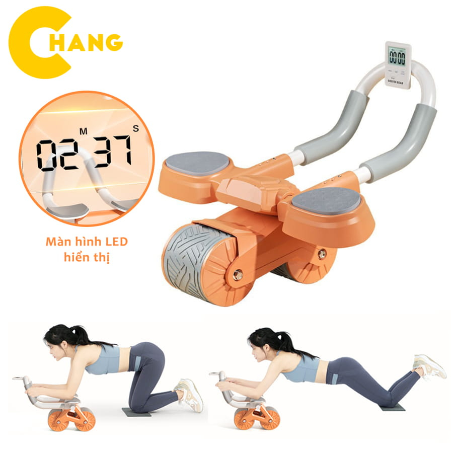 Con Lăn Tập Bụng, Máy Tập Bụng Tại Nhà Thế Hệ Mới Có Trợ Lực 2 Bánh Thiết Kế Mới Có Chỗ Để Tay Tiện Dụng
