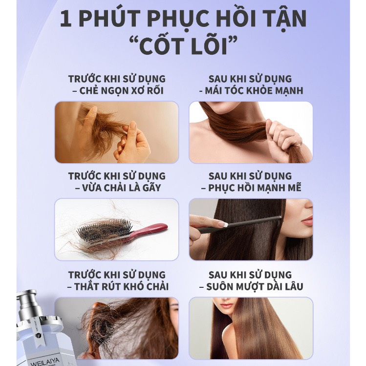 Mini test dầu hấp tóc đa tầng hàn gắn liên kết tóc - có mũ hấp tách lẻ, dầu hấp phục hồi giúp tóc chắc khoẻ và bóng mượt