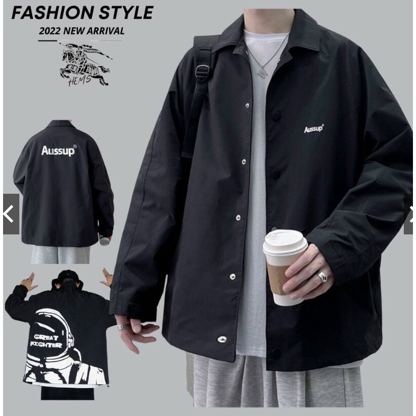 Áo khoác nam nữ dù 2 lớp JULIDO, Áo khoác dù cổ bẻ cúc bấm in họa tiết hot trend KD05