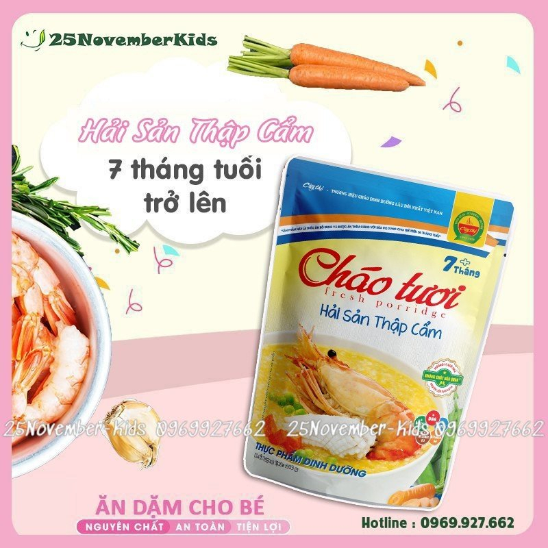 Cháo Tươi Hải Sản Thập Cẩm Cây Thị Mở Gói Ăn Ngay 260G