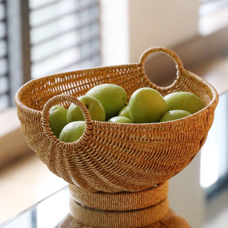 Giỏ nhựa PP giả mây đựng đồ đa năng, giỏ đựng đồ khô, hoa quả