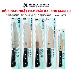 Bộ 5 dao nhật cao cấp kai seki manju - thái đa năng - thịt cá - rau củ - gọt hoa quả manju-set5