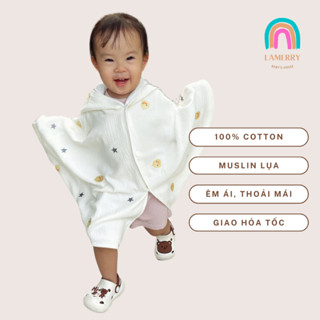 Áo khoác bé trai, áo khoác bé gái, áo choàng chống nắng cao cấp áo khoác chống nắng cho bé cánh dơi vải xô lụa mềm mại