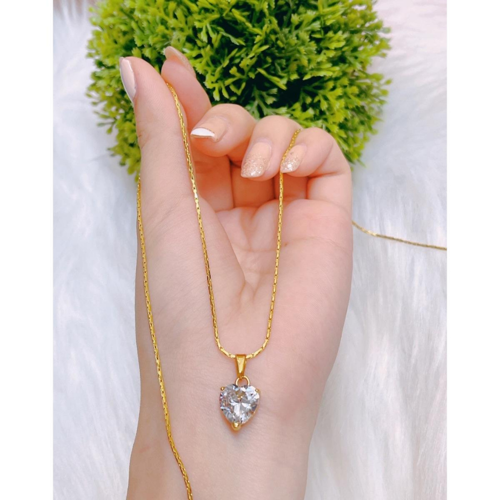 Dây chuyền titan mặt tim to bao bền