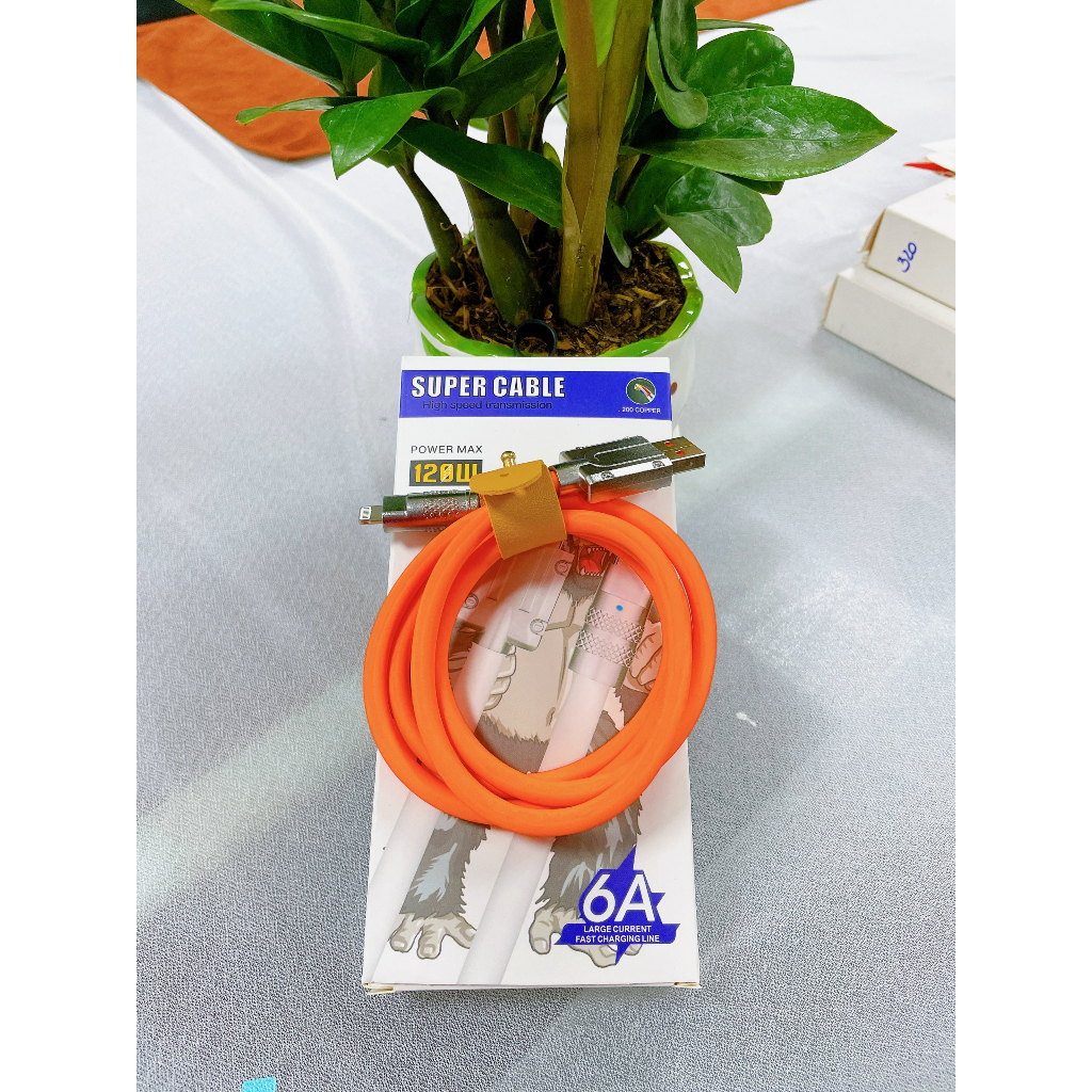 Cáp sạc nhanh 120w dây to dày, chống đứt, dùng cho nhiều loại máy