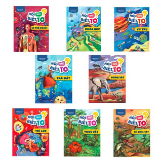 Sách - hỏi nhỏ biết to - 8 cuốn, lẻ tùy chọn: trái đất + vũ trụ + cơ thể người + động vật + thực vật + cổ sinh vật...