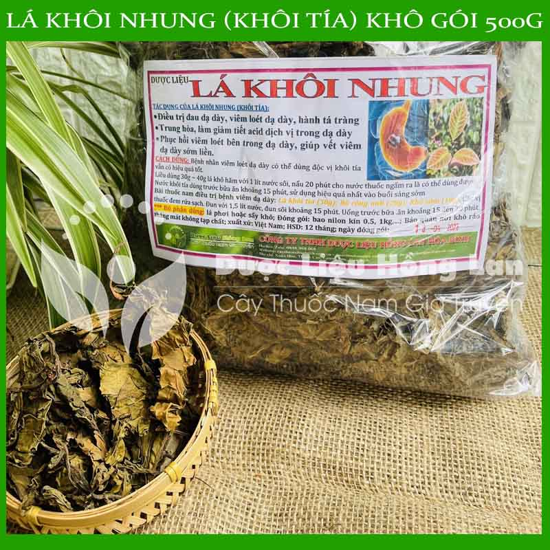 Thảo dược LÁ KHÔI TÍA (KHÔI NHUNG) khô sạch đóng gói 500gram - congtyduoclieuhonglan