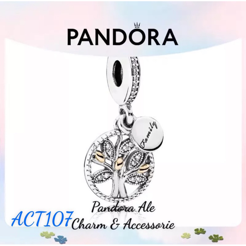 PAN ALE CHARM TREO HÌNH CÂY ĐÍNH ĐÁ PHỐI VÀNG TRẮNG