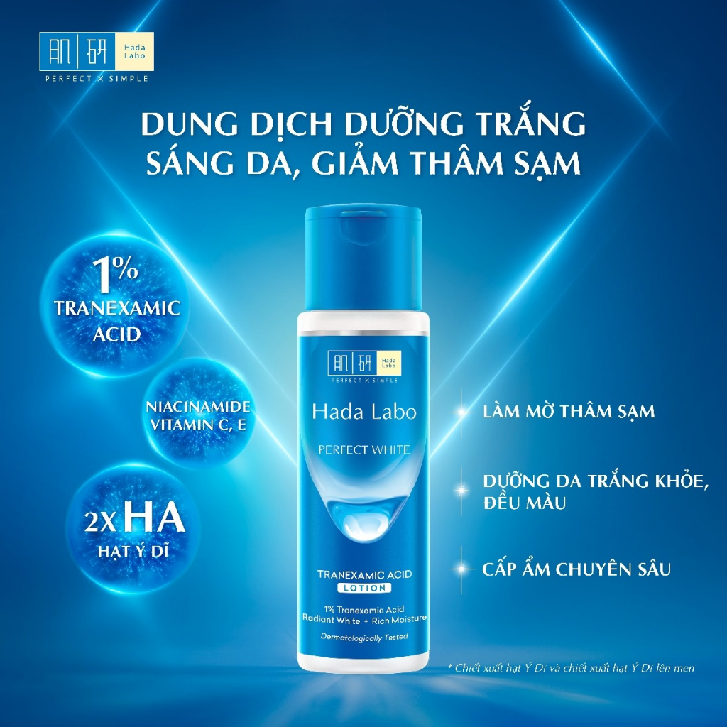 Dung dịch dưỡng trắng da tối ưu Hada Labo Perfect White Tranexamic Acid Lotion 170ml/chai