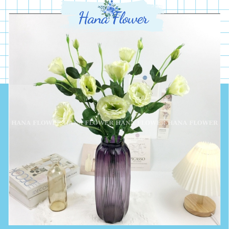 Hoa cát tường, hoa giả để bàn, cành lan tường lụa 2 bông 1 nụ trang trí nhà cửa - Hana Flower | BigBuy360 - bigbuy360.vn