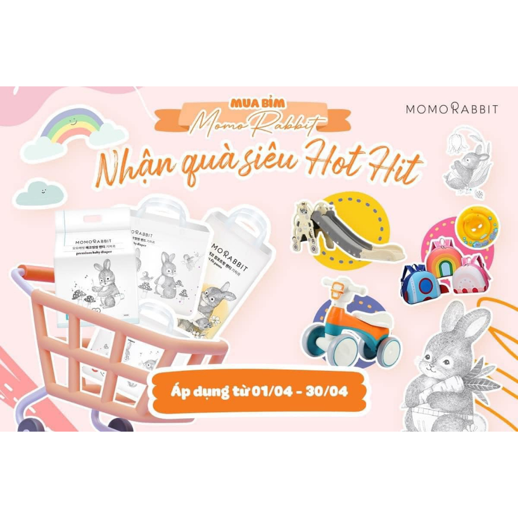 Tã/Bỉm MOMORABIT ngày/đêm Nội địa Hàn chính hãng dán/quần S36/M32/L30/M30/L28/XL22/XXL18