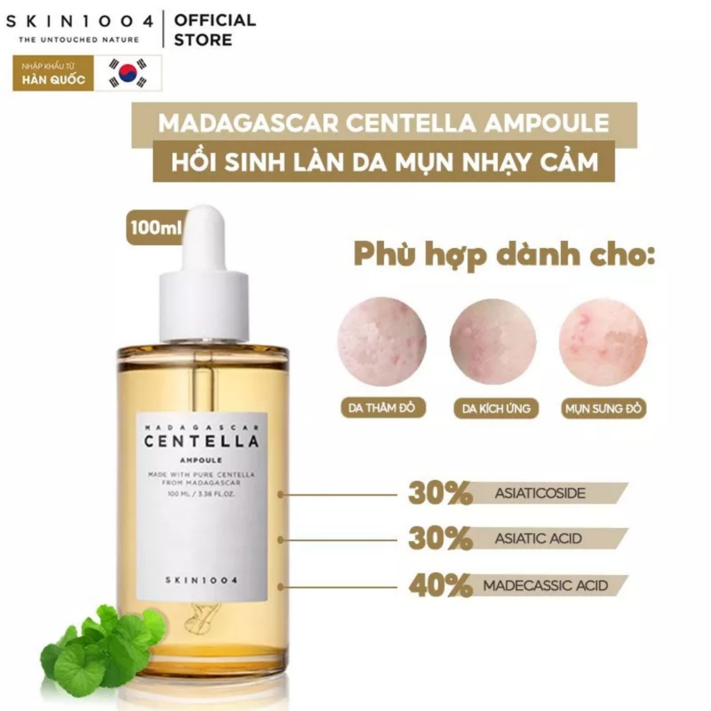 Tinh chất rau má giảm mụn Skin1004 Madagascar Centella Ampoule 100ml