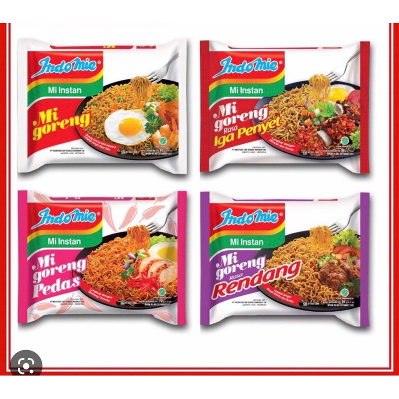 MÌ TRỘN INDOMIE ĐỦ 4 VỊ ( 1 thùng 40 gói, lẻ 10-20 gói có thể mix vị theo yêu cầu của khách )