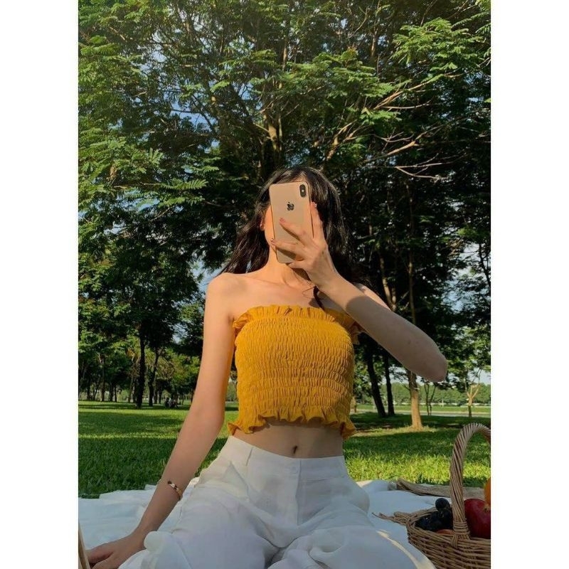 Áo Ống Trơn Nhún