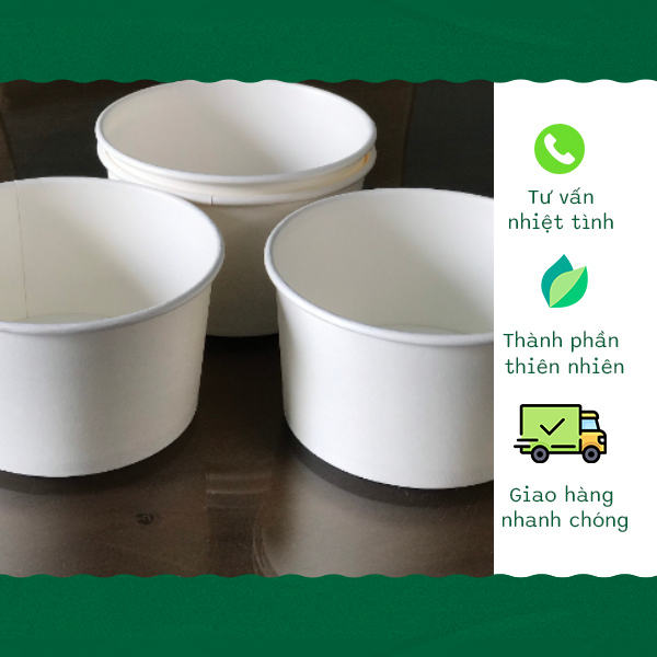 Lốc 50 tô giấy màu trắng loại 26 oz 1PE 💟 SIÊU RẺ 💟 Tô giấy dùng 1 lần siêu tiện lợi, tô giấy đựng t