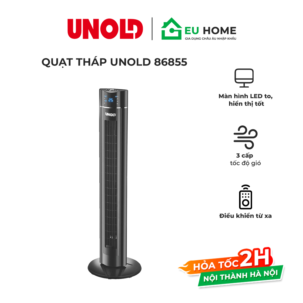 Quạt Tháp UNOLD 86855 Turmventilator Skyline Điều Khiển Từ Xa, Công Suất 60W