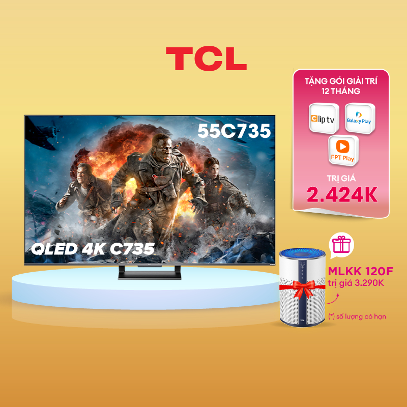 GAMING TV - TCL QLED TV 4K UHD - Tivi 55'' 55C735 - Bảo hành 2 năm - Miễn phí lắp đặt
