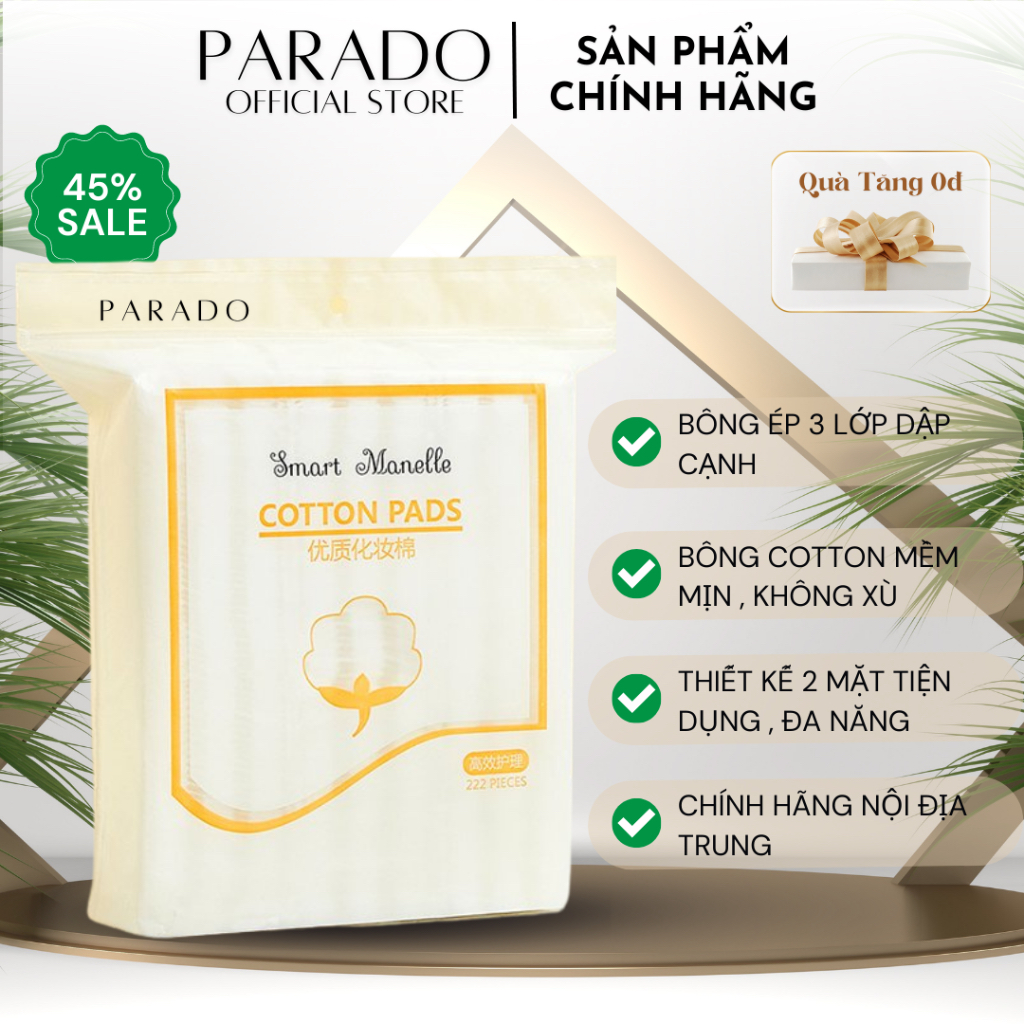 Bông Tẩy Trang 3 Lớp FM Cotton Pads 222 Miếng - Chính Hãng Nội Địa Trung