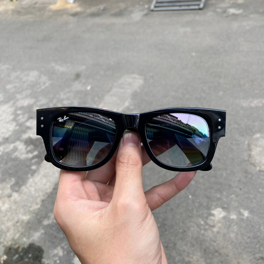 Kính Rayban Wayfarer Ý Gọng Đen Bóng Loang Nhạt