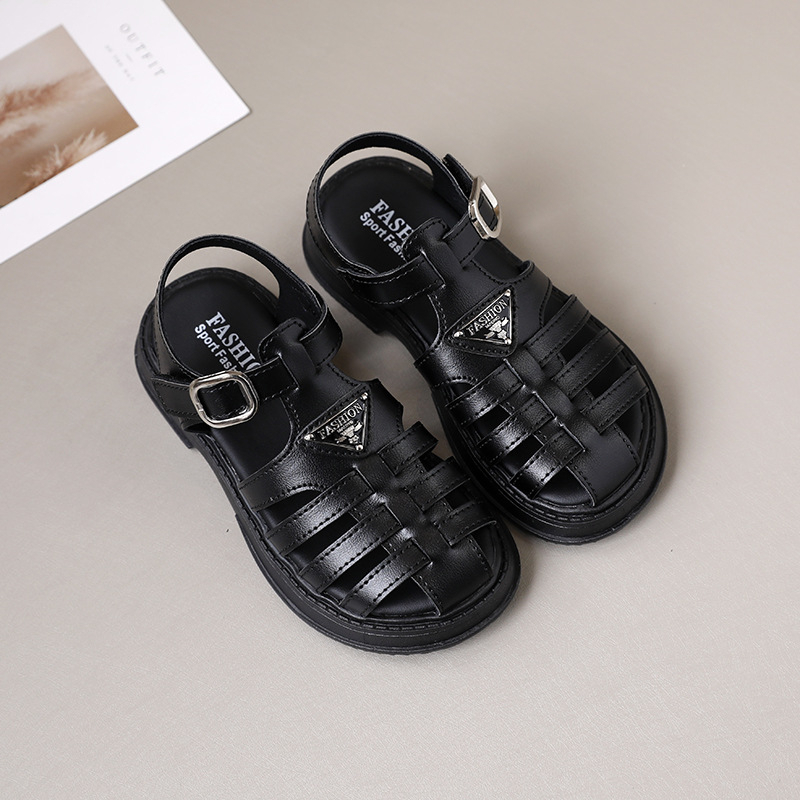 Xăng đan Quai Dán Đế Mềm Chống Trượt Phong Cách Vintage Dành Cho Bé 2-16, Sandal Rọ Cho Bé Da Mềm Êm