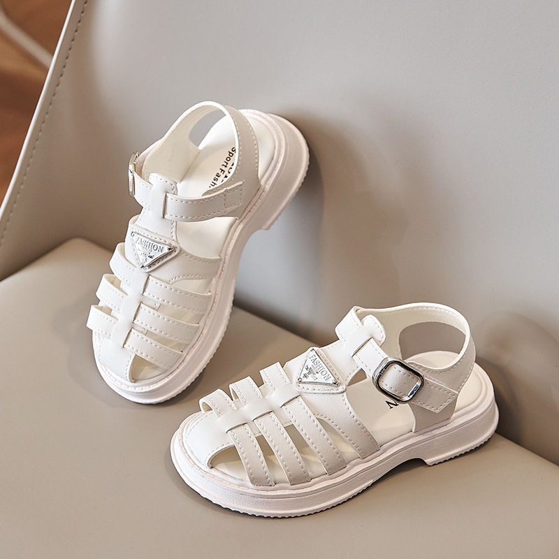 Xăng đan Quai Dán Đế Mềm Chống Trượt Phong Cách Vintage Dành Cho Bé 2-16, Sandal Rọ Cho Bé Da Mềm Êm