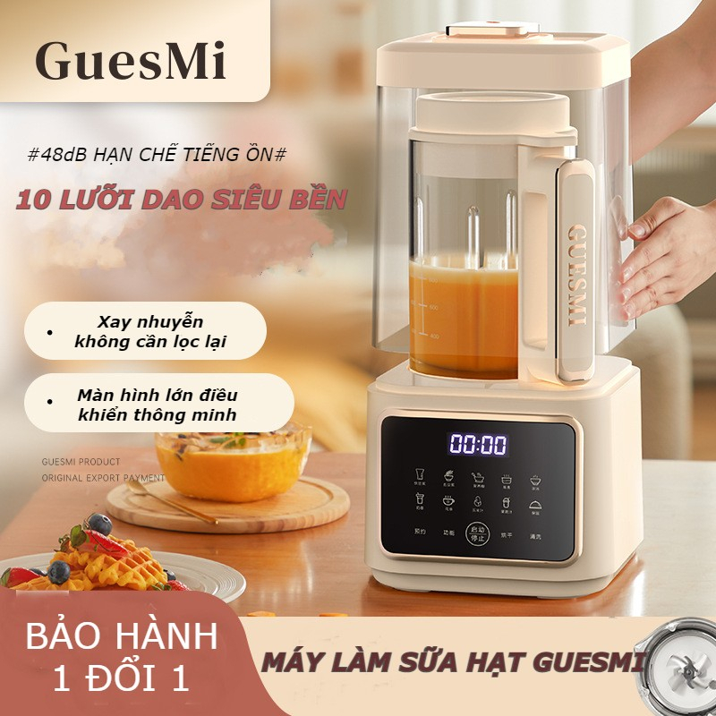 Máy xay nấu sữa hạt GUESMI Đa Năng Dung Tích 1200ml chống ồn, cách âm cao cấp N6003