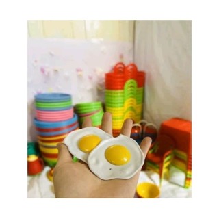 combo 2 trứng ốp la- đồ chơi nhà bếp - đồ chơi ký - đồ chơi gia đình