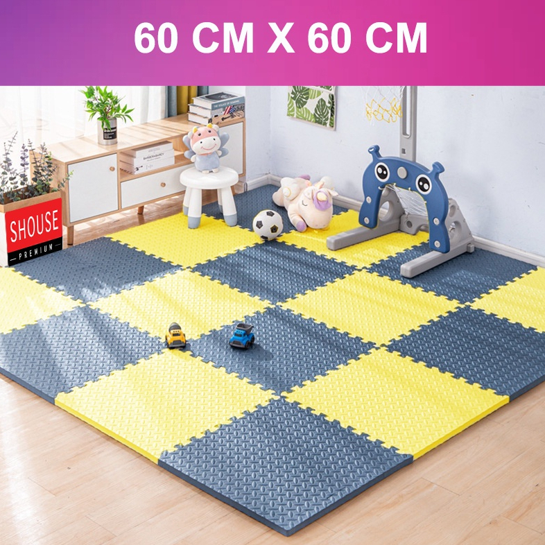 Thảm Xốp Ghép lót sàn 60x60 cm miếng dày 1cm tấm trải sàn cho bé vân gỗ gấp gọn xpe