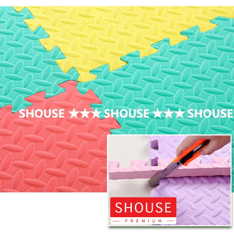 Thảm Xốp Ghép lót sàn 60x60 cm miếng dày 1cm tấm trải sàn cho bé vân gỗ gấp gọn xpe